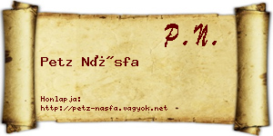 Petz Násfa névjegykártya